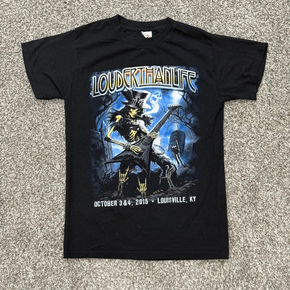 Louder Than Life 2015 Festival T-Shirt Mens Small Rob Zombie ZZ Top Slash Black